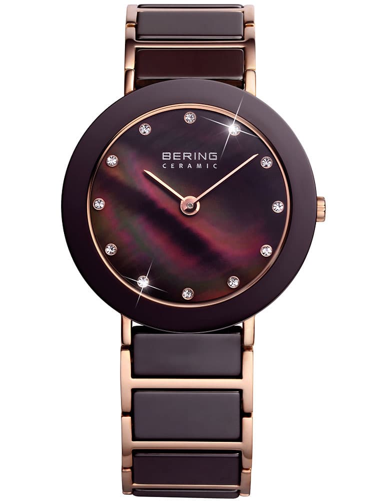 Bering Ceramic 11435-765 Dam rosegold brun 35 mm