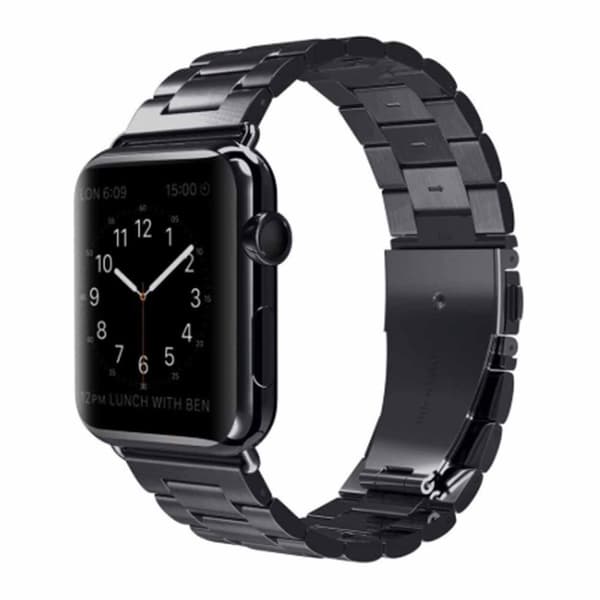 Apple Watch 42/44/45/49 1-8/SE/Ultra Metall Svart Klockarmband