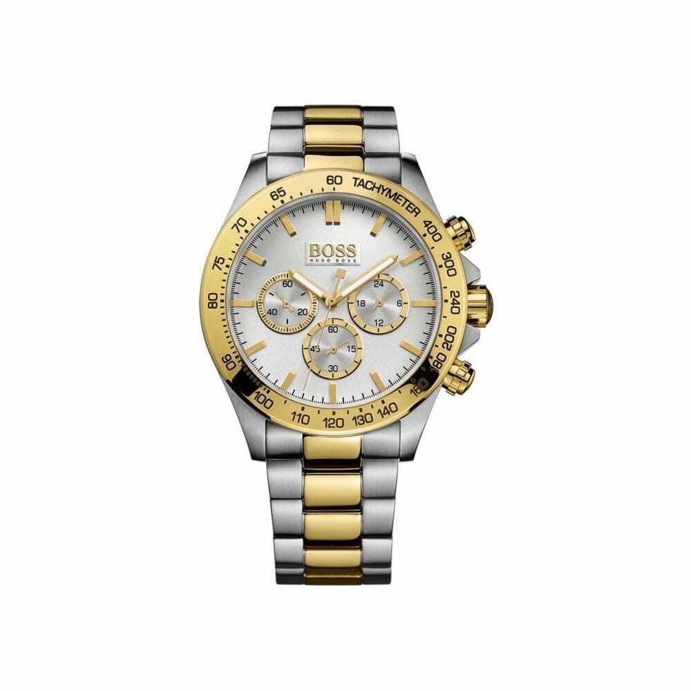 HUGO BOSS 1512960 Mens Ikon Chronograph Silver/Gold