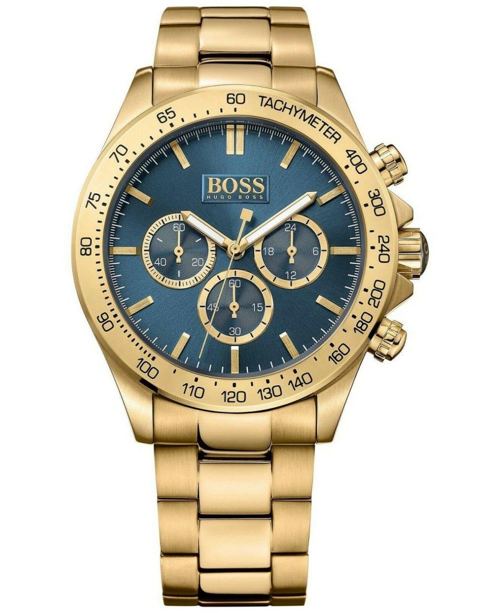 HUGO BOSS 1513340 Mens Ikon Chronograph Gold/Blue