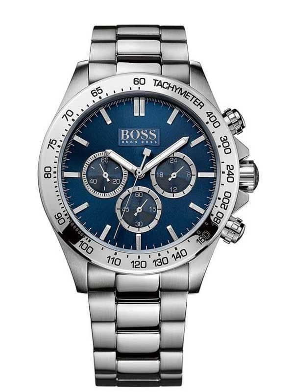 HUGO BOSS 1512963 Mens Ikon Chronograph Silver/Blue