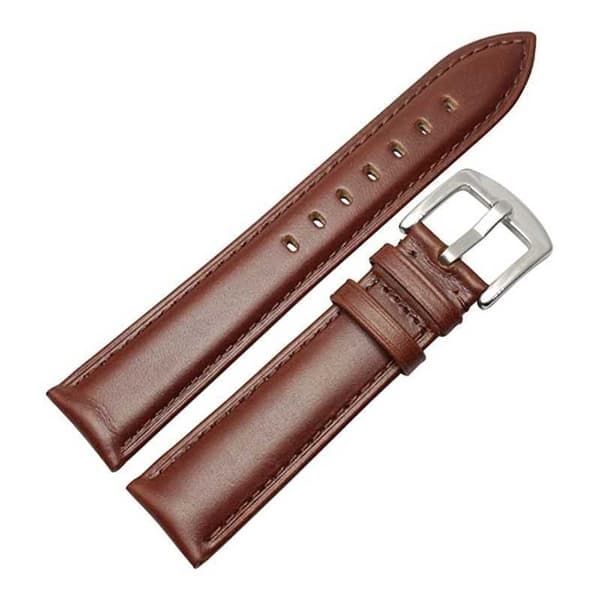 Klockarmband Brunt PU-Läder 18/20/22mm - Stålspänne