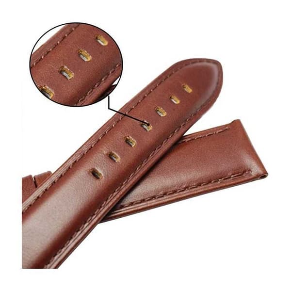 Klockarmband Brunt PU-Läder 18/20/22mm - Stålspänne