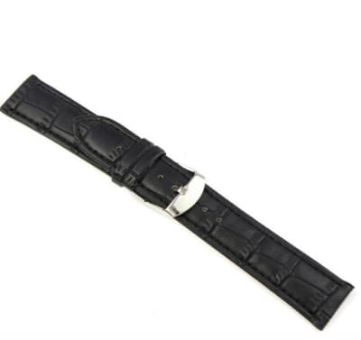 Klockarmband Svart Läder 20mm