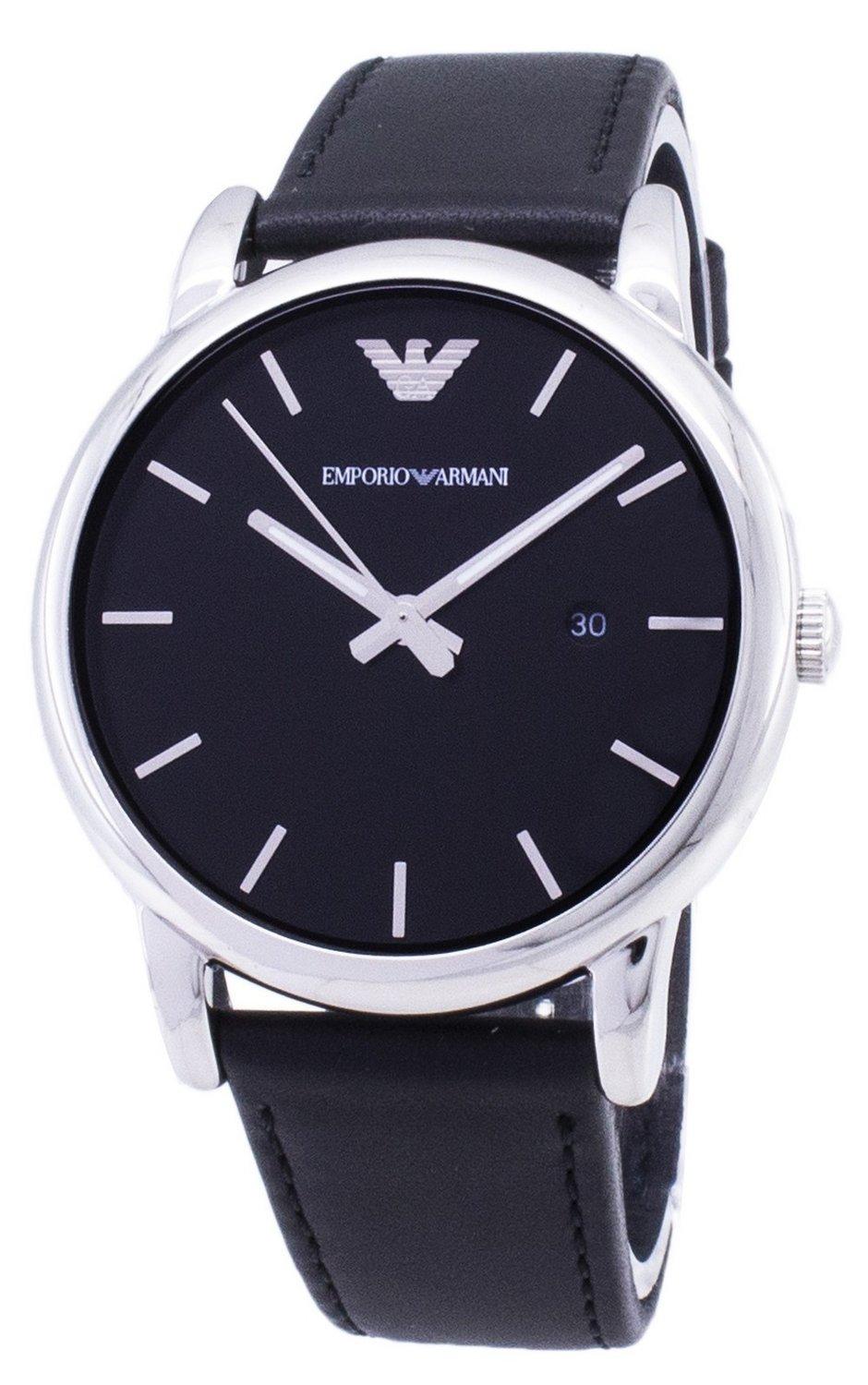 Emporio Armani Classic Black Dial Black Leather AR1692 Men's Watch