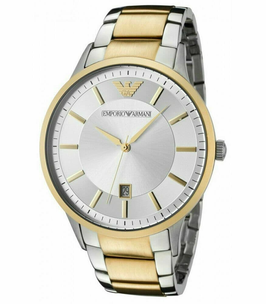 Emporio Armani AR2449 Men's Two-Tone Gold & Silver Stainless Steel Chrono Watch
