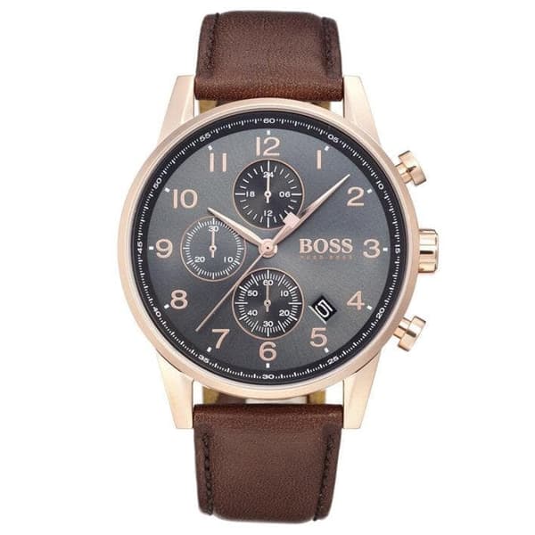 Hugo Boss 1513496 navigaattori ruskea nahkahihna miesten kello
