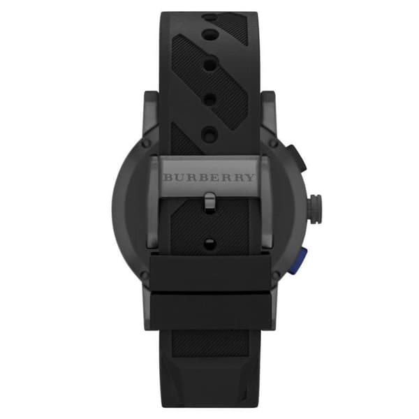 Burberry BU9806 City Chronograph musta kellotaulu musta kuminen miesten kello