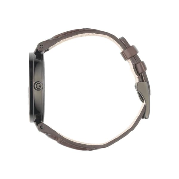 Gucci YA133304 Lukko-G mustat renkaat Ruskea nahka naisten kello