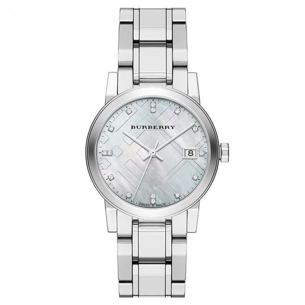 Burberry BU9125 City Silver Dial Silver Metal Strap damklocka