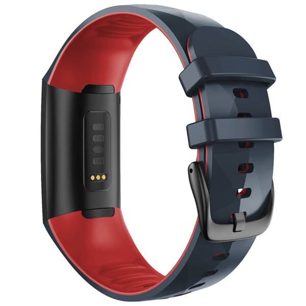 Twin Sport armbånd Fitbit Charge 4 - Mørk grå/rød