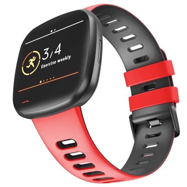 Twin Sport ranneke Fitbit Sense - Punamusta