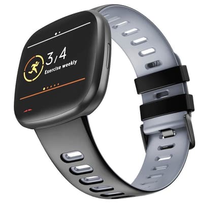 Twin Sport Rannekoru Armband Fitbit Versa 3 - Musta/harmaa