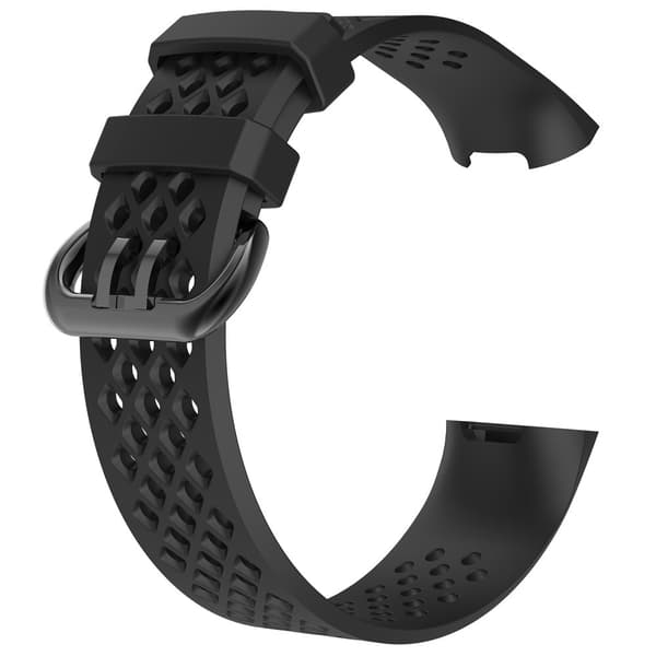 Fitbit Charge 3/4 armbånd silikon Svart (L)