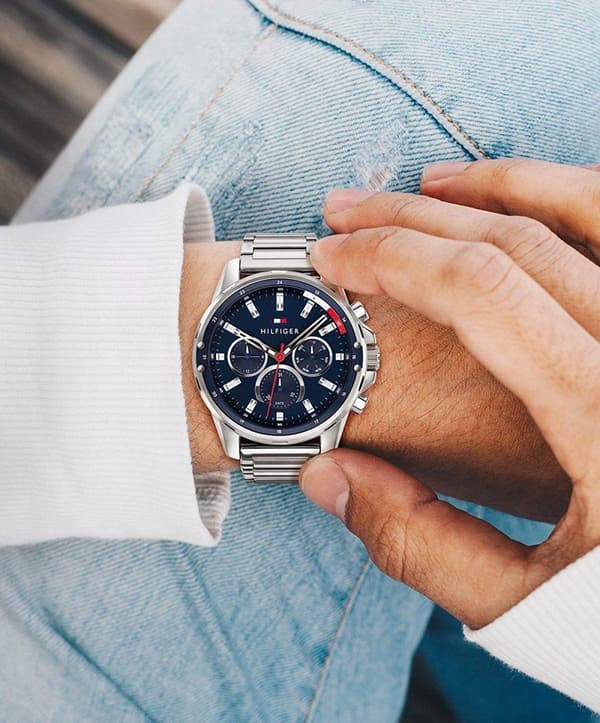Tommy Hilfiger 1791788 Multifunktion Mason Steel/Blå herreur