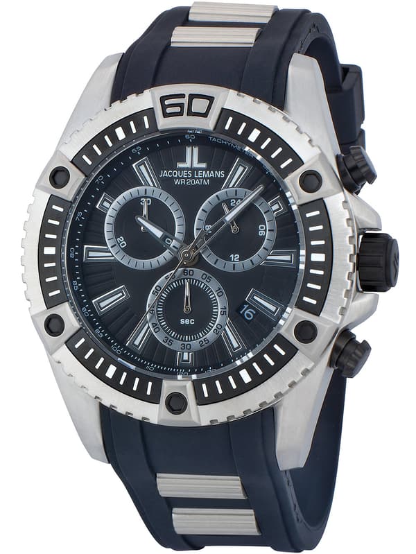 Mens Watch Jacques Lemans 1-1805B, Quartz, 46mm, 20ATM