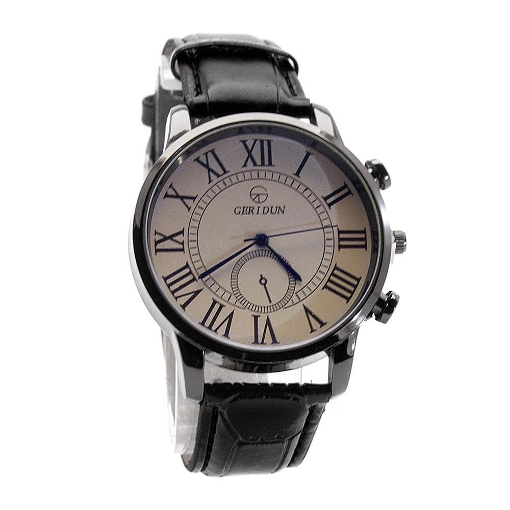 Herrklocka Roman Elegance Läder - Svart