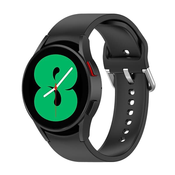 Silikonarmband Samsung Galaxy Watch 4 Svart med Silverspänne