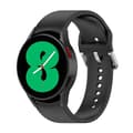 Pikkukuva 2 / 2: Silikoniranneke Samsung Galaxy Watch 4 Musta Hopeasoljella