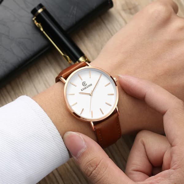 Quartz Klokke / Armbåndsur - Roségull/Brun