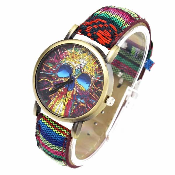 Barneklokke analog armbåndsur skull hodeskalle barn skjelett