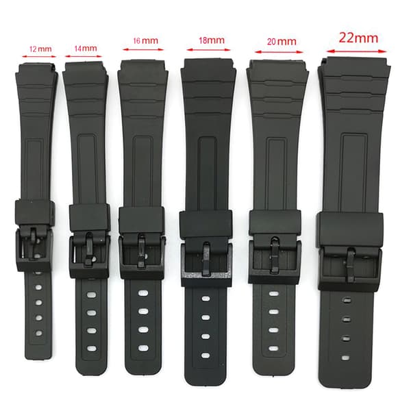 Slittåligt Silikongummi Klockarmband 12-22mm