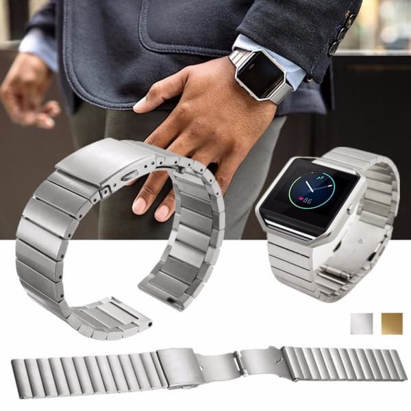 Klockarmband i rostfritt stål Armbandsband Länkrem för Fitbit Blaze Smart Watch