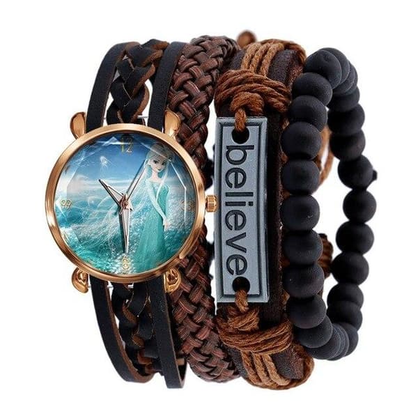 Barneklokke frozen analog armbåndsur elsa anna frost klokke