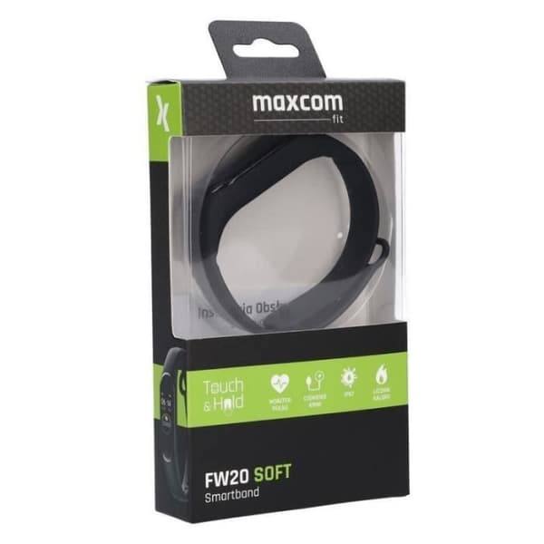 Bluetooth-ansluten klocka - Maxcom FW20 mjukt smartband - vibrerande väckarklocka och vibrerande larm - push-meddelanden från telefonen