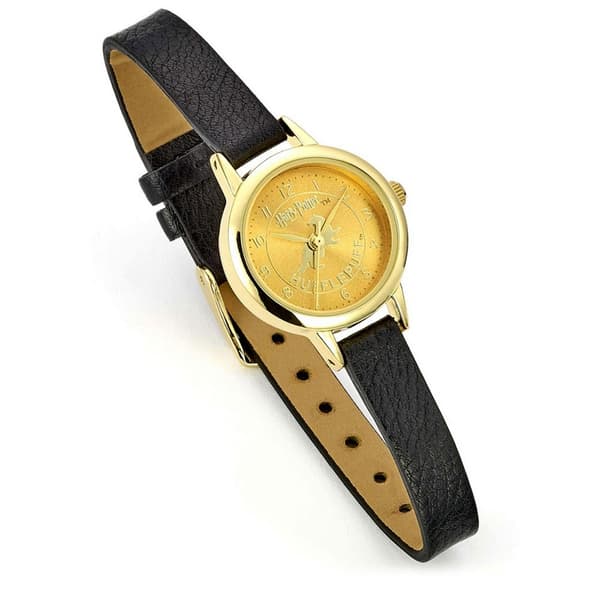 Harry Potter Womens/Ladies Hufflepuff Analogue Watch Black/Gold One Size