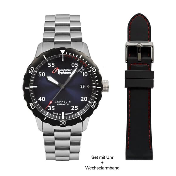 Mens Watch Zeppelin 7268M-3-Set, Automatic, 43mm, 20ATM