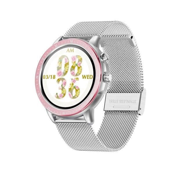 DCU metallansluten klocka med två remmar, en metall + en grå silikonrem, med färgpekskärm