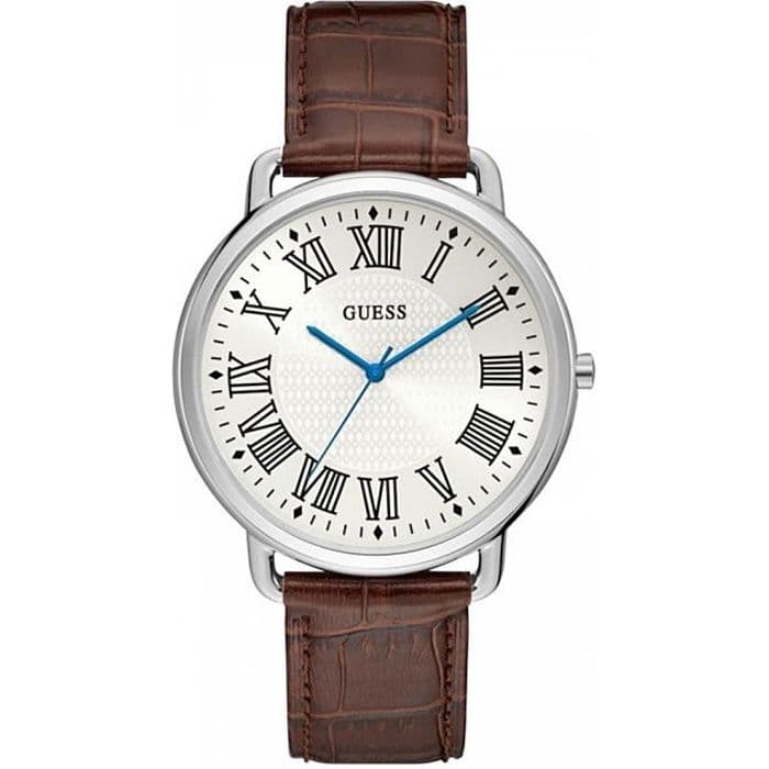 Gissa klocka Montres Gents Lincoln man W1164G1 romerska siffror i brunt läder