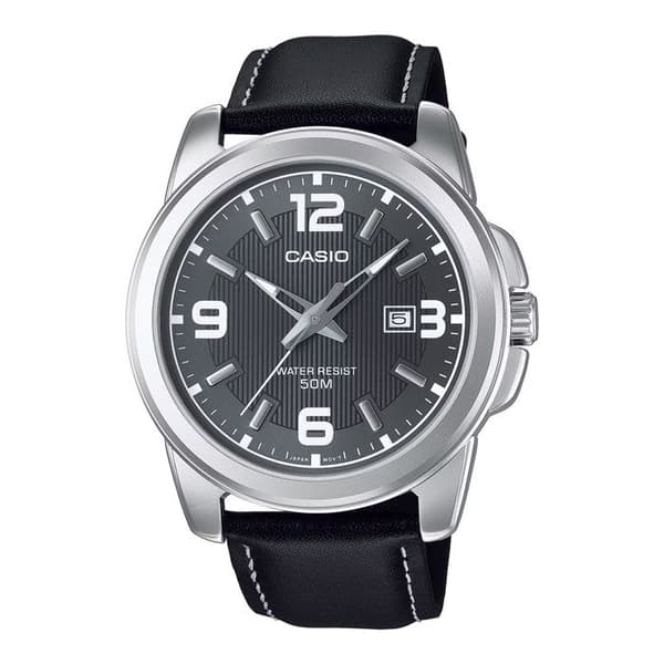 CASIO Collection MTP-1314PL-8AVEF herrklocka - Läderband - Svart urtavla - Quartz urverk - Analog display