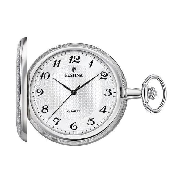 Fickur - Festina - F2024-1 - Rostfritt stål - Silverurtavla - Vitt armband