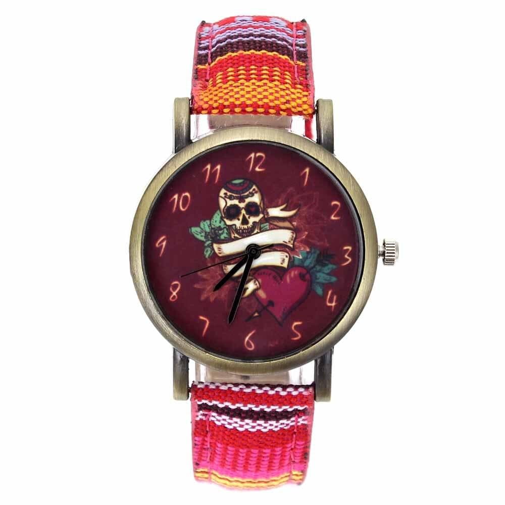 Barnklocka analog armbandsklocka dödsskalle barn klocka skelett