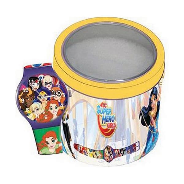 Barnklocka SUPER HERO GIRLS - TIN BOX ***SPECIAL PRICE*** (Ø 33 mm)