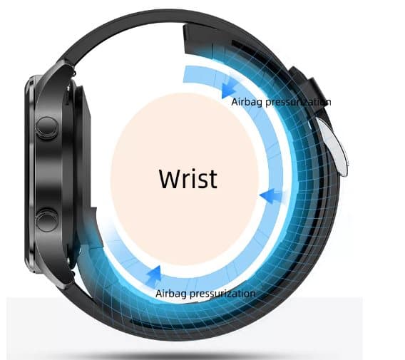 INF Smartwatch med blodiltnings- og blodtryksmåler Sort