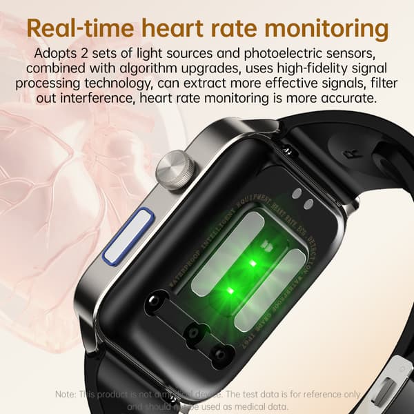 INF Smartwatch som måler blodtryk og ilt i blodet Sort