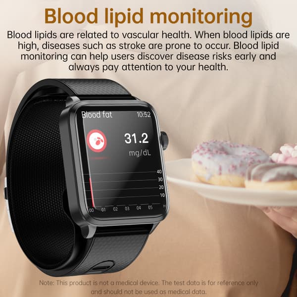 INF Smartwatch som måler blodtryk og ilt i blodet Sort