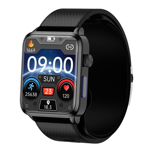 INF Smartwatch med blodsyre- och blodtrycksmätare Svart