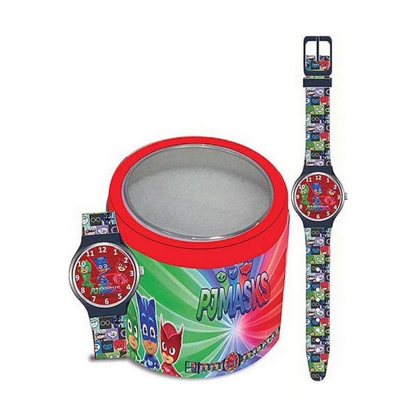 Barnklocka PJ Masks PJ MASKS (SUPERPIGIAMINI) – TIN BOX (Ø 33 mm)