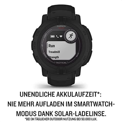 Garmin Instinct 2 Solar Tactical - Vankka GPS-älykello, jossa on ääretön akunkesto Smart Watch -tilassa, taktiset toiminnot, yli 40 urheilusovellusta,