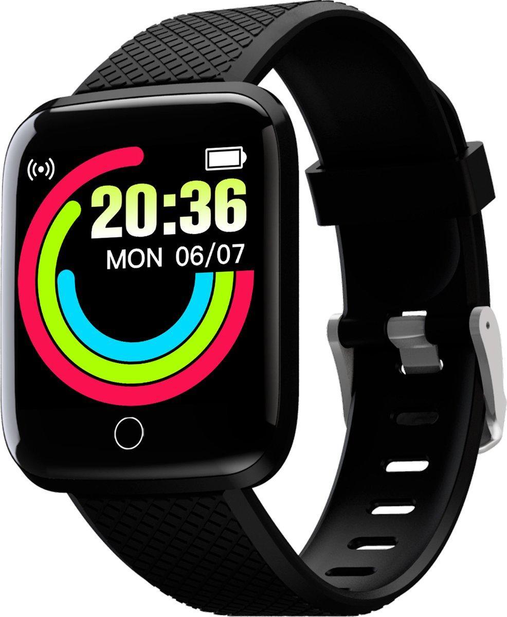 Denver SW-154 - Smartwatch - Sportwatch - Pekskärm - Stegräknare - Pulsmätare - Blodtrycksmätare - Lämplig för iOS & Android - svart