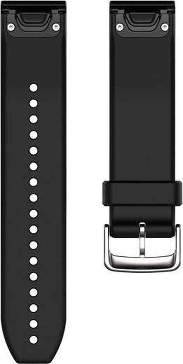 Garmin QuickFit Leren Horlogebandje - 22mm Polsbandje - Wearablebandje - Sort Leer