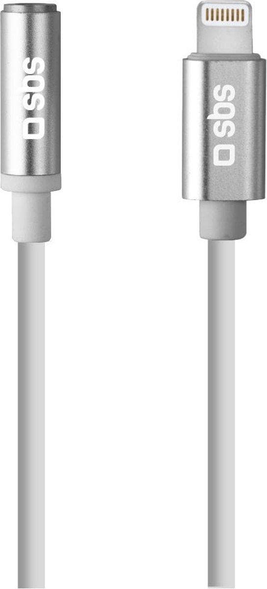 SBS Mobile Lightning adapter Han til jack 3,5 mm Hun- Hvid