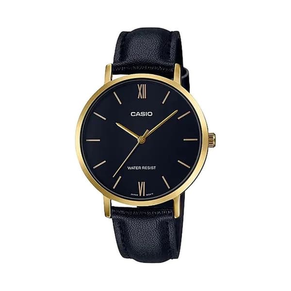 Dameur Casio 3H LEATHER - GOLD, BLACK (Ø 34 mm) (Ø 40 mm)