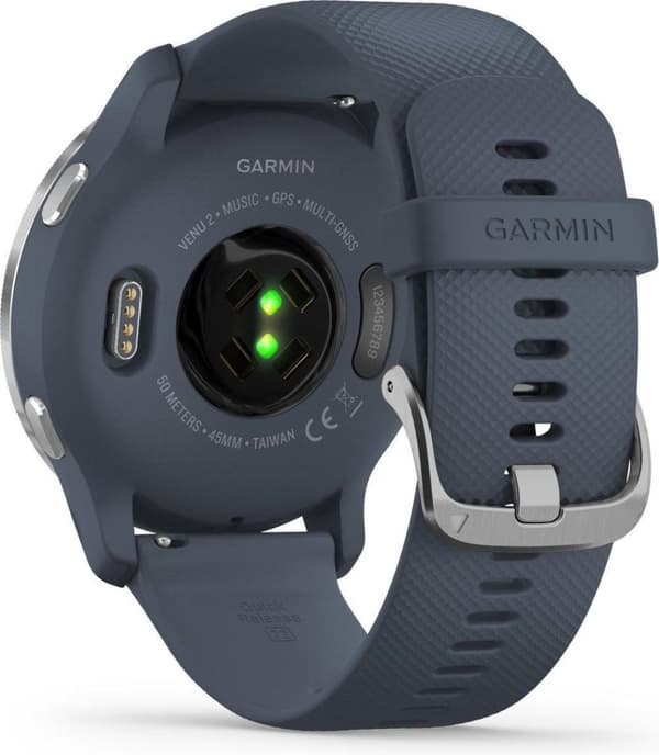 Garmin Venu 2 Health Smartwatch - Amoled touchscreen - Skridttæller - 11 dages batteri - Granitblå