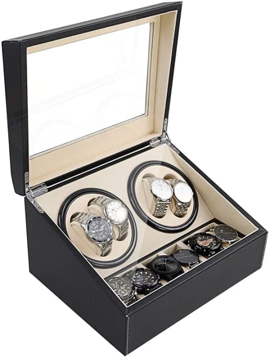 Watch winder/klocksnurra för flera klockor, Svart