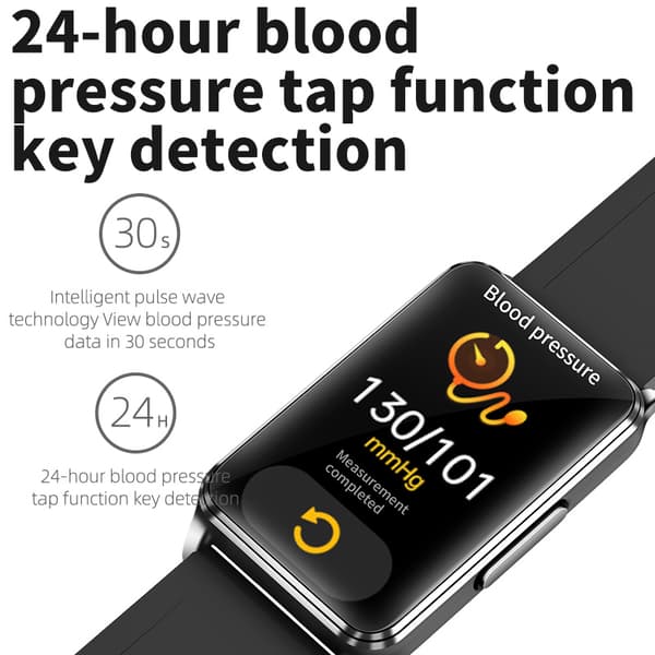 INF Smartwatch med EKG, puls, blodiltning, søvnmonitor Sølv
